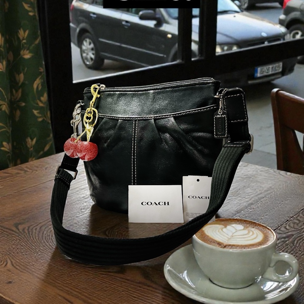 Vintage Coach soho Black Leather Shoulder Bag Crossbody purse - Picture 17 of 17